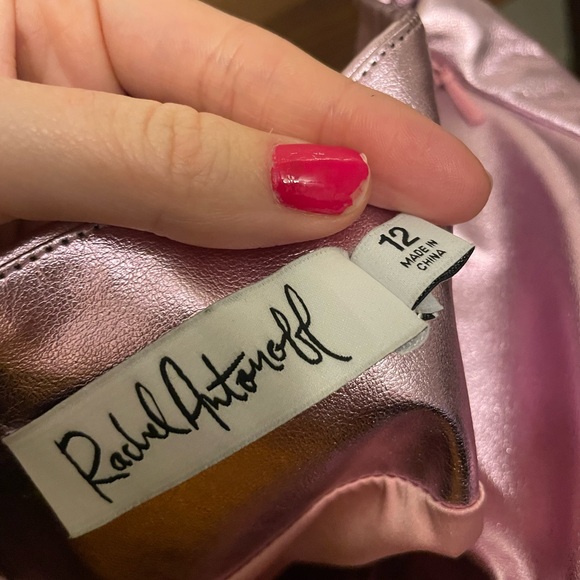 Rachel Antonoff Metallic Pink Richard Mini Skirt - Picture 4 of 7